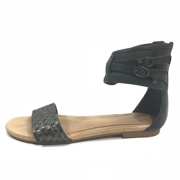 UGG Ankle Wrap Gladiator Open Toe Flat Sandals - Picture 2 of 8